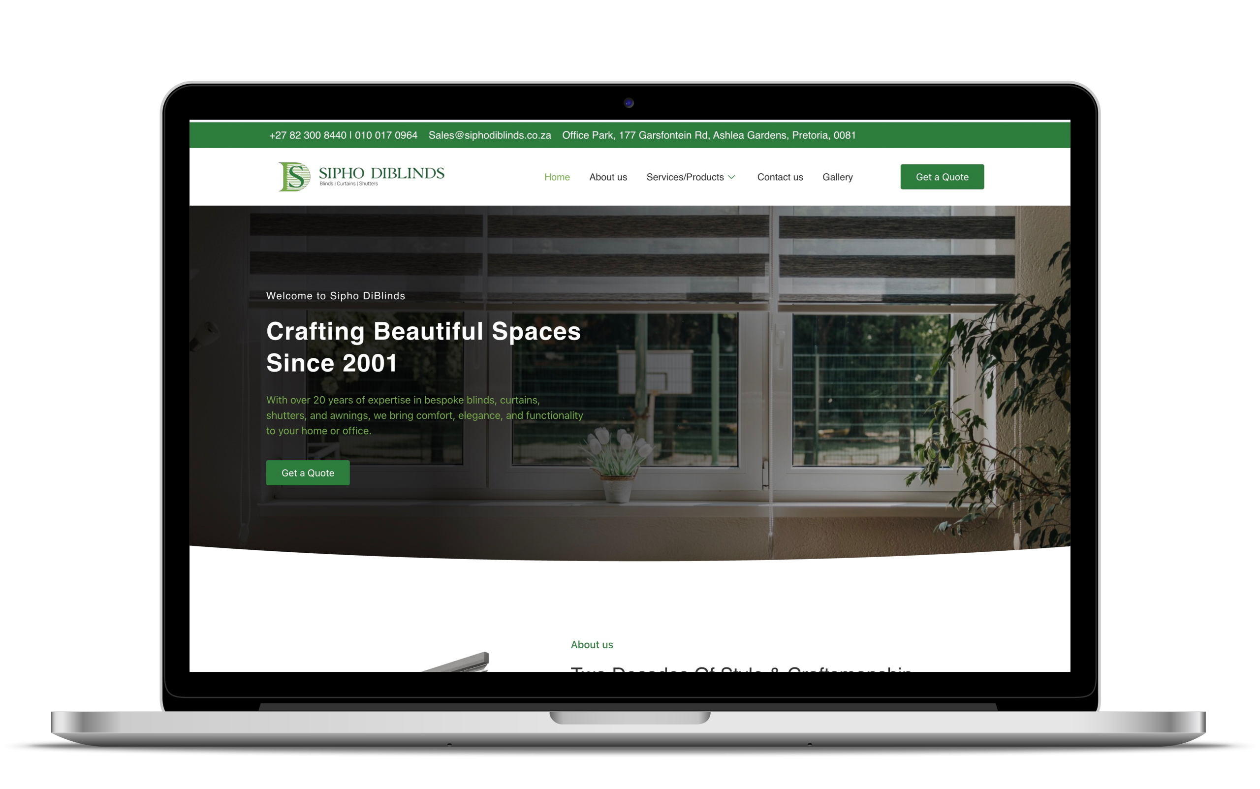 Sipho Di Blinds website by Olive Media